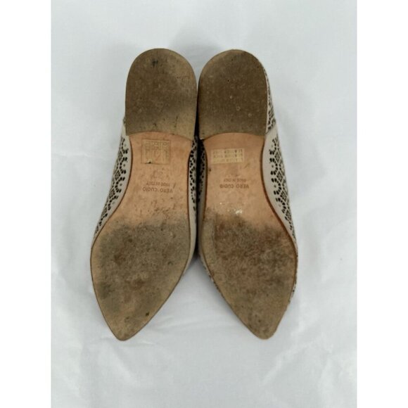 Sundance Catalog Dahlia Cutout Laser Design Floral Flats Ivory Boho Size 38 US 8 - Picture 13 of 16